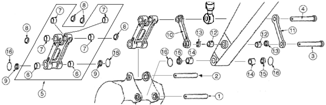 Komatsu Excavator Bucket Pin Size Chart